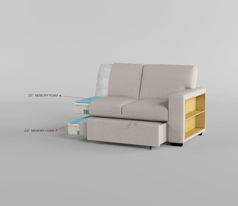 Homelegance  - Pompano Sectional W/ Right Chaise, Pull-out Bed, Hidden Storage and Shelves, Charging Ports in Beige - 9630BEx22LRC  view 5