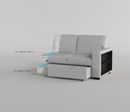 Homelegance  - Pompano Sectional W/ Right Chaise, Pull-out Bed, Hidden Storage and Shelves, Charging Ports in Gray - 9630GYx22LRC  view 5