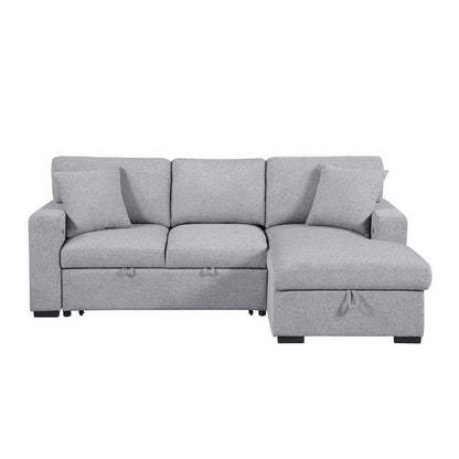 Homelegance  - Pompano Sectional W/ Right Chaise, Pull-out Bed, Hidden Storage and Shelves, Charging Ports in Gray - 9630GYx22LRC  view 11