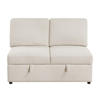 Homelegance  - Pompano Sectional W/ Right Chaise, Pull-out Bed, Hidden Storages and Shelves, Charging Ports in Beige - 9630BEx32LRC  view 10