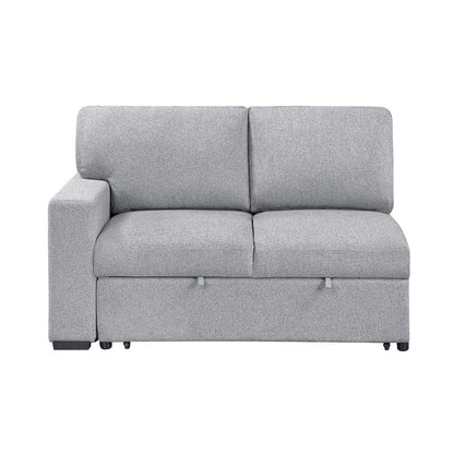 Homelegance  - Pompano Sectional W/ Right Chaise, Pull-out Bed, Hidden Storages and Shelves, Charging Ports in Gray - 9630GYx32LRC  view 6