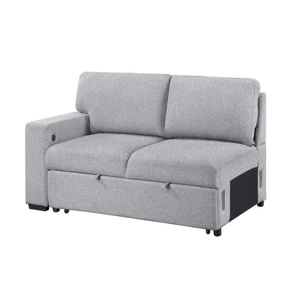 Homelegance  - Pompano Sectional W/ Right Chaise, Pull-out Bed, Hidden Storages and Shelves, Charging Ports in Gray - 9630GYx32LRC  view 8