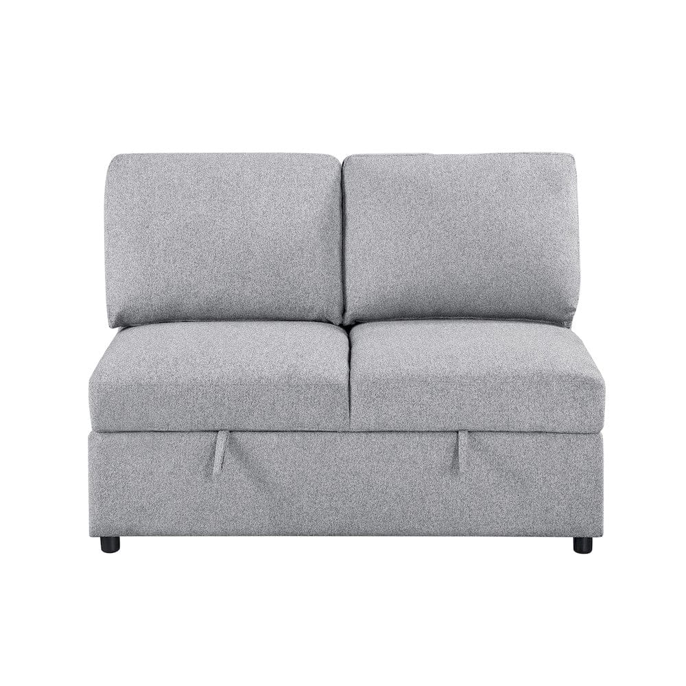 Homelegance  - Pompano Sectional W/ Right Chaise, Pull-out Bed, Hidden Storages and Shelves, Charging Ports in Gray - 9630GYx32LRC  view 10