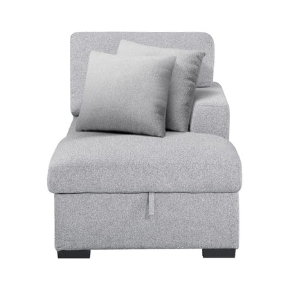 Homelegance  - Pompano Sectional W/ Right Chaise, Pull-out Bed, Hidden Storages and Shelves, Charging Ports in Gray - 9630GYx42LRC  view 10
