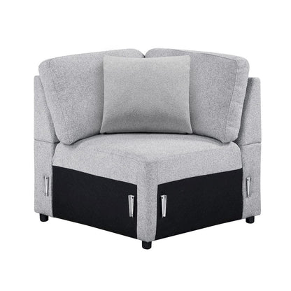 Homelegance  - Pompano Sectional W/ Right Chaise, Pull-out Bed, Hidden Storages and Shelves, Charging Ports in Gray - 9630GYx42LRC  view 12