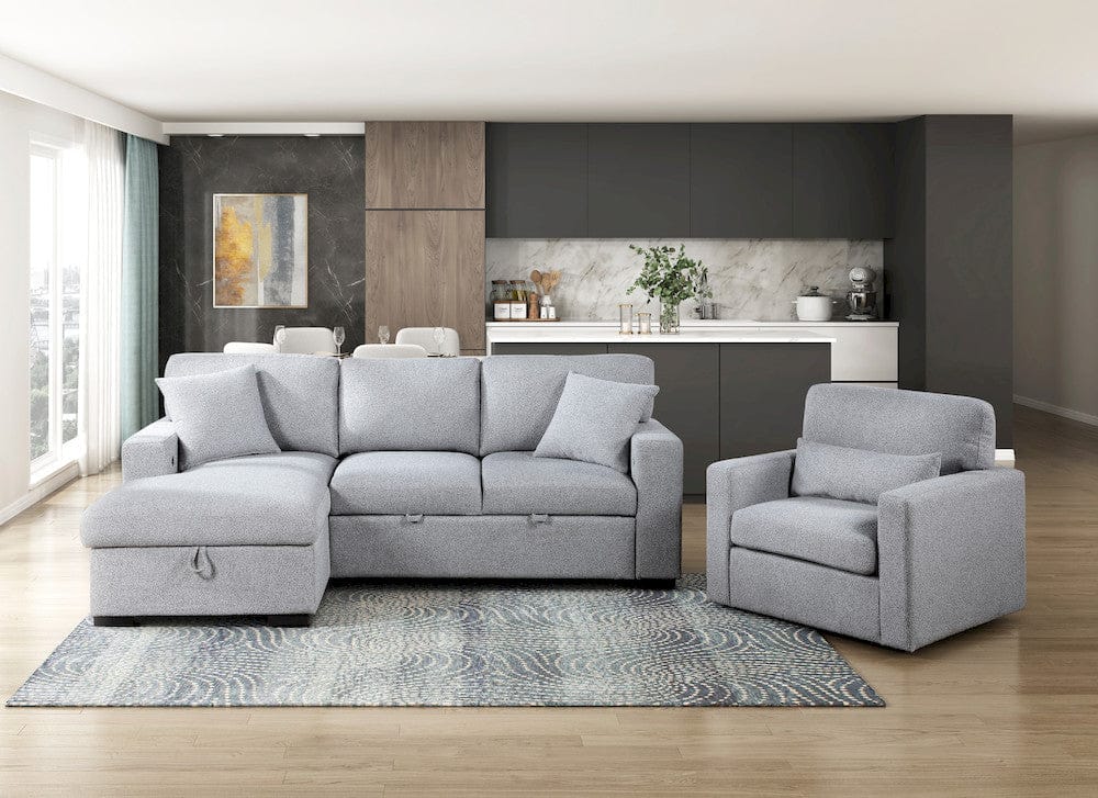Homelegance  - Pompano Swivel Chair in Gray - 9630GY-1SW  view 3
