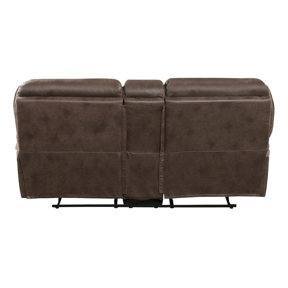 Homelegance  - Proctor Double Reclining Love Seat W/ Center Console in Brown - 8517BRW-2  view 4