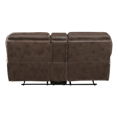 Homelegance  - Proctor Double Reclining Love Seat W/ Center Console in Brown - 8517BRW-2  view 4