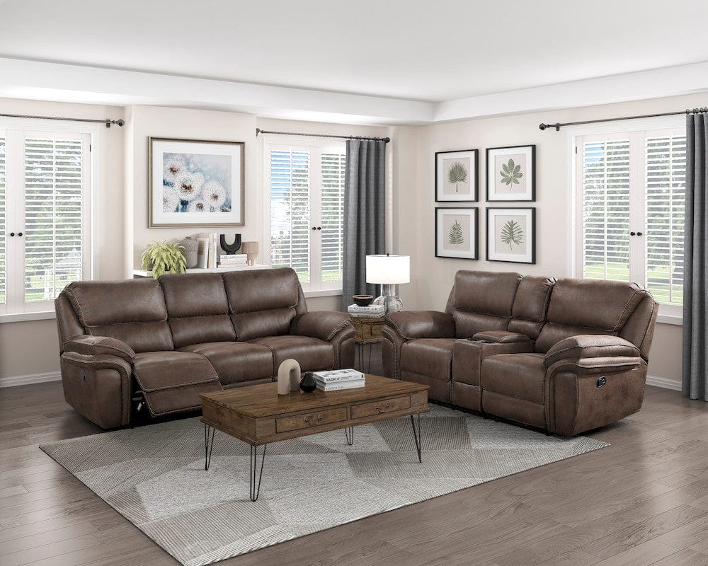 Homelegance  - Proctor Double Reclining Love Seat W/ Center Console in Brown - 8517BRW-2  view 7