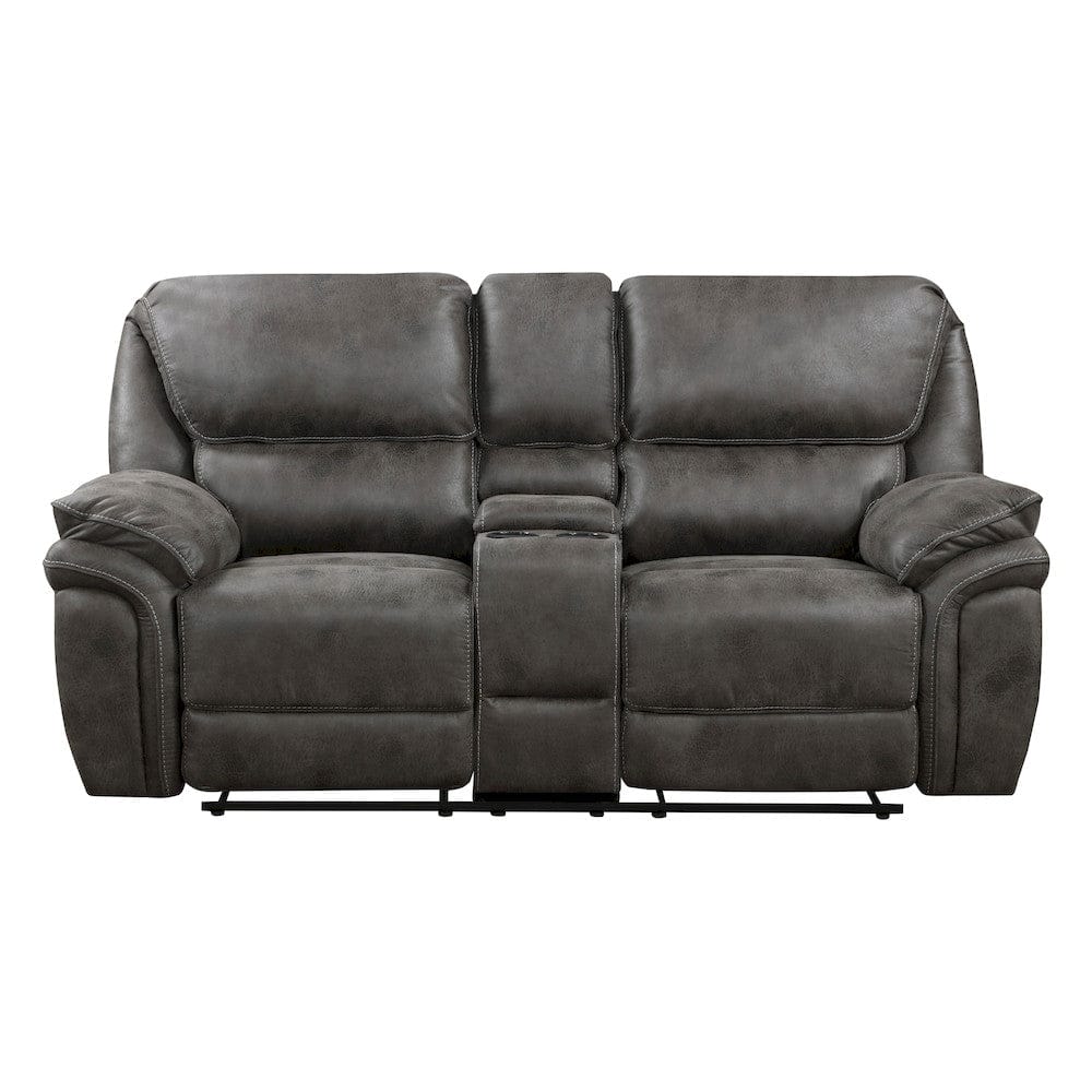 Homelegance  - Proctor Double Reclining Love Seat W/ Center Console in Gray - 8517GRY-2  view 1
