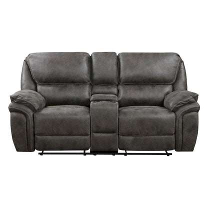 Homelegance  - Proctor Double Reclining Love Seat W/ Center Console in Gray - 8517GRY-2  view 1