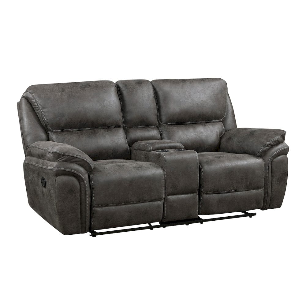 Homelegance  - Proctor Double Reclining Love Seat W/ Center Console in Gray - 8517GRY-2  view 3
