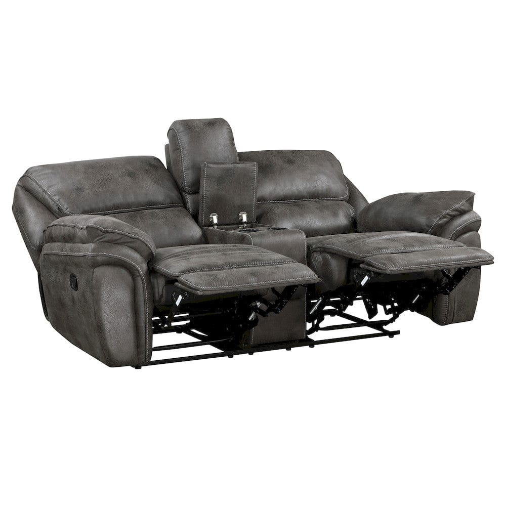 Homelegance  - Proctor Double Reclining Love Seat W/ Center Console in Gray - 8517GRY-2  view 5
