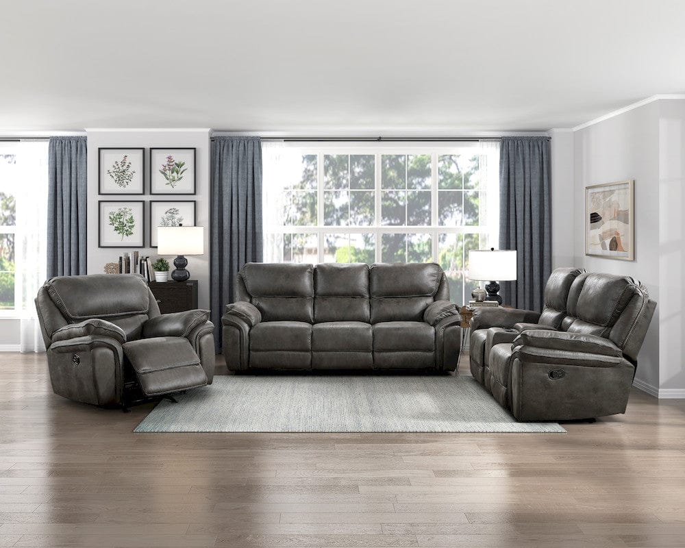 Homelegance  - Proctor Double Reclining Love Seat W/ Center Console in Gray - 8517GRY-2  view 8