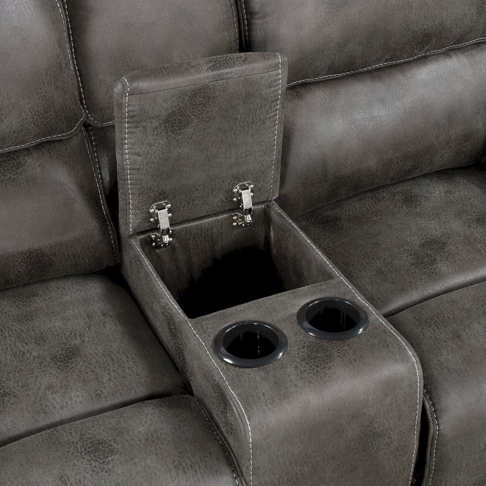 Homelegance  - Proctor Double Reclining Love Seat W/ Center Console in Gray - 8517GRY-2  view 10