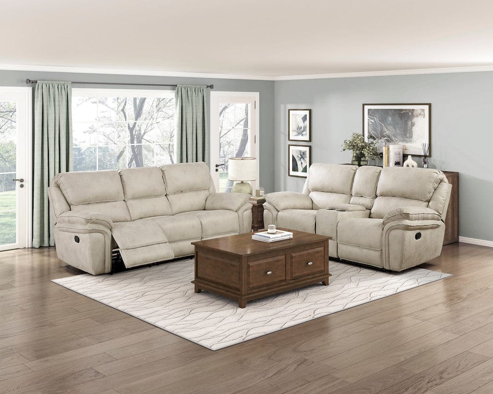 Homelegance  - Proctor Double Reclining Love Seat W/ Center Console in Sand - 8517PWT-2  view 6