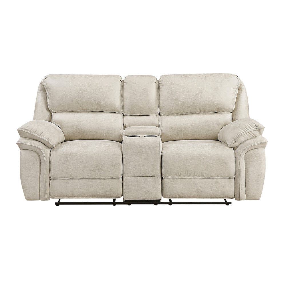 Homelegance  - Proctor Double Reclining Love Seat W/ Center Console in Sand - 8517PWT-2  view 7