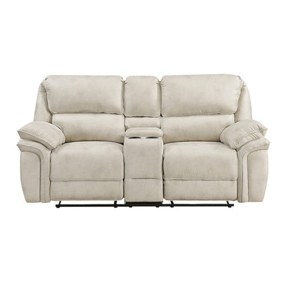 Homelegance  - Proctor Double Reclining Love Seat W/ Center Console in Sand - 8517PWT-2  view 7