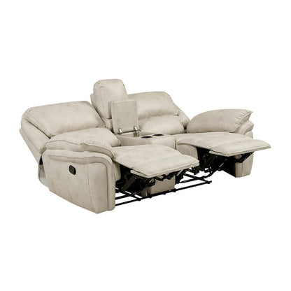 Homelegance  - Proctor Double Reclining Love Seat W/ Center Console in Sand - 8517PWT-2  view 9
