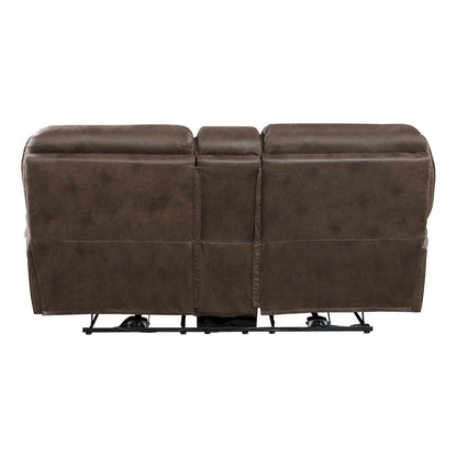 Homelegance  - Proctor Power Double Reclining Love Seat W/ Center Console in Brown - 8517BRW-2PW  view 3