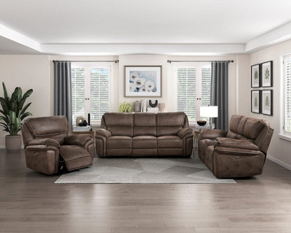 Homelegance  - Proctor Power Double Reclining Love Seat W/ Center Console in Brown - 8517BRW-2PW  view 7