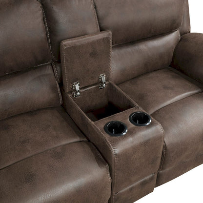 Homelegance  - Proctor Power Double Reclining Love Seat W/ Center Console in Brown - 8517BRW-2PW  view 10