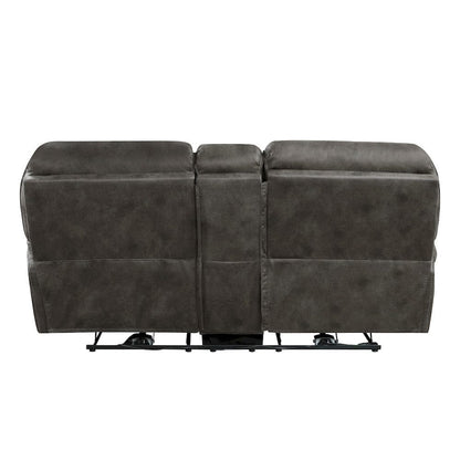 Homelegance  - Proctor Power Double Reclining Love Seat W/ Center Console in Gray - 8517GRY-2PW  view 2