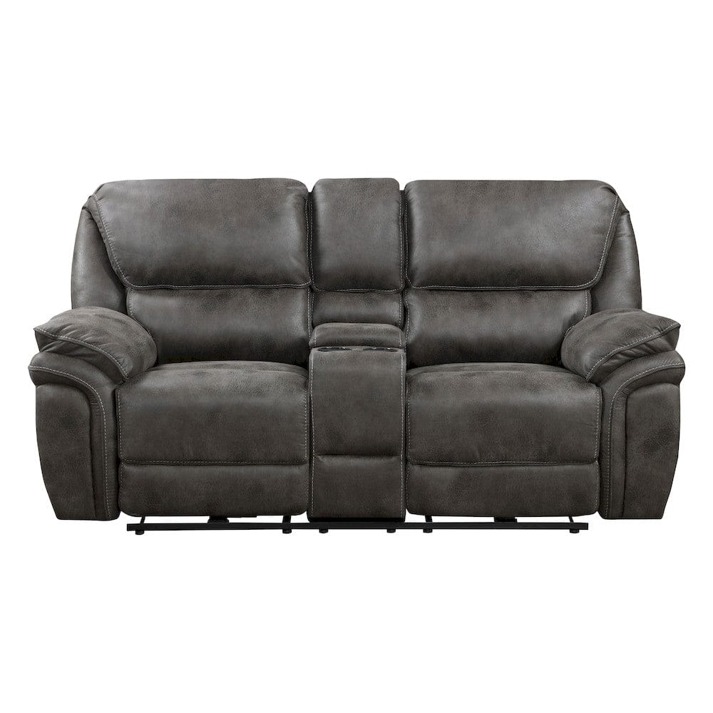 Homelegance  - Proctor Power Double Reclining Love Seat W/ Center Console in Gray - 8517GRY-2PW  view 6