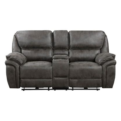 Homelegance  - Proctor Power Double Reclining Love Seat W/ Center Console in Gray - 8517GRY-2PW  view 6
