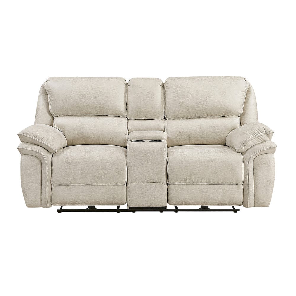 Homelegance  - Proctor Power Double Reclining Love Seat W/ Center Console in Sand - 8517PWT-2PW  view 1