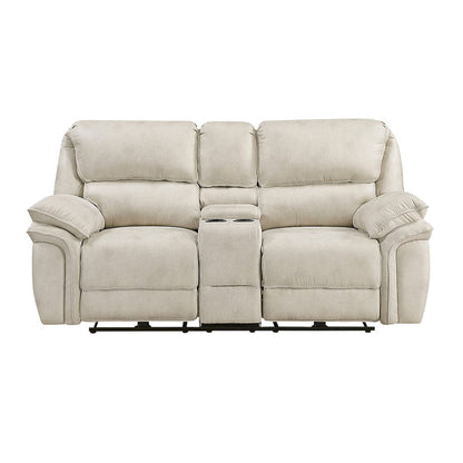 Homelegance  - Proctor Power Double Reclining Love Seat W/ Center Console in Sand - 8517PWT-2PW  view 1