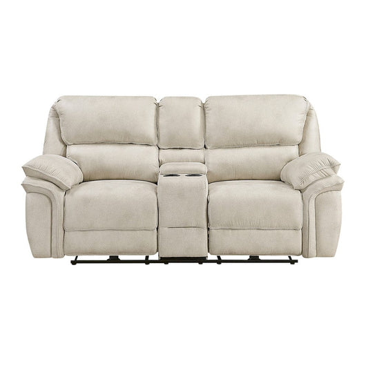 Homelegance  - Proctor Power Double Reclining Love Seat W/ Center Console in Sand - 8517PWT-2PW  view 1
