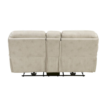 Homelegance  - Proctor Power Double Reclining Love Seat W/ Center Console in Sand - 8517PWT-2PW  view 3