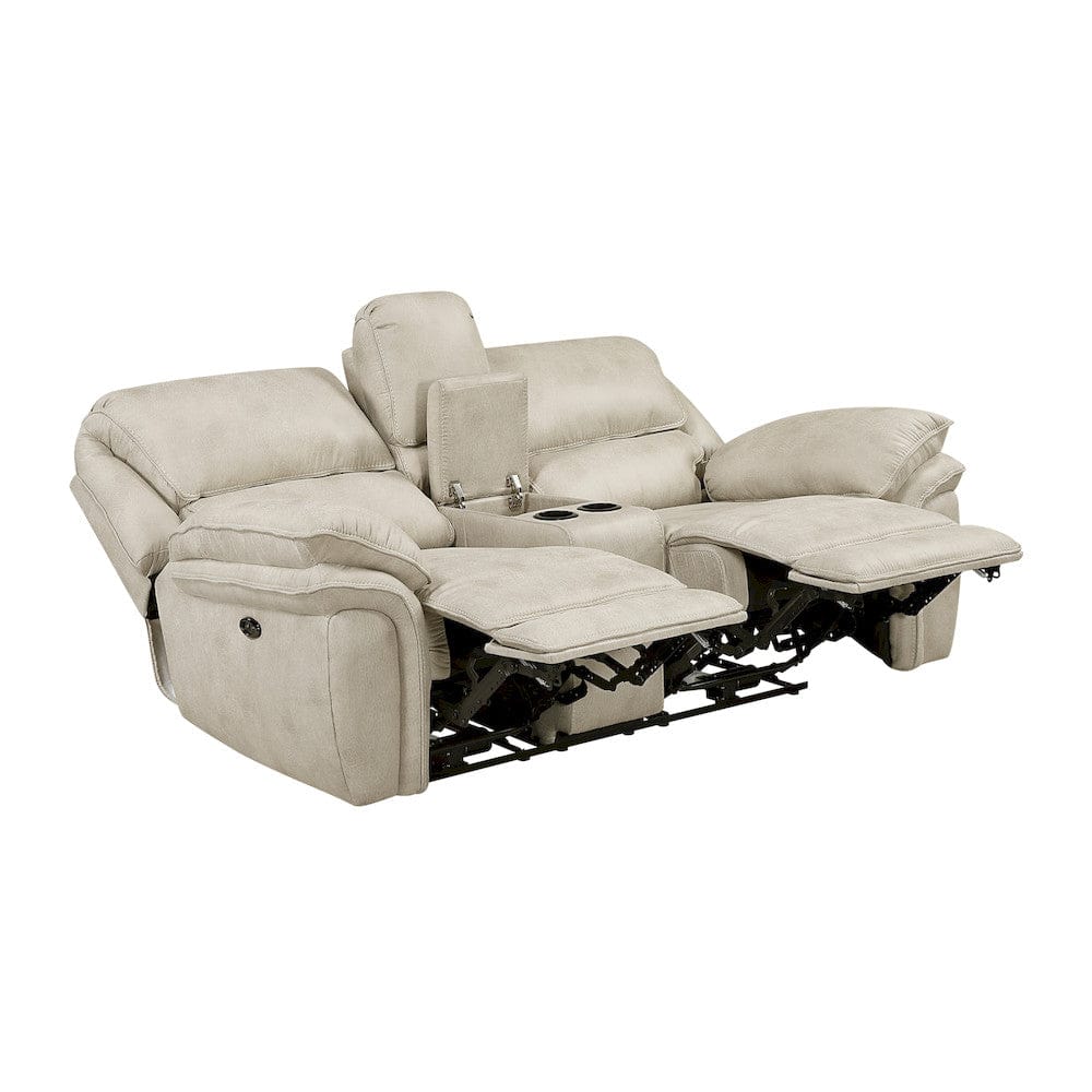 Homelegance  - Proctor Power Double Reclining Love Seat W/ Center Console in Sand - 8517PWT-2PW  view 4