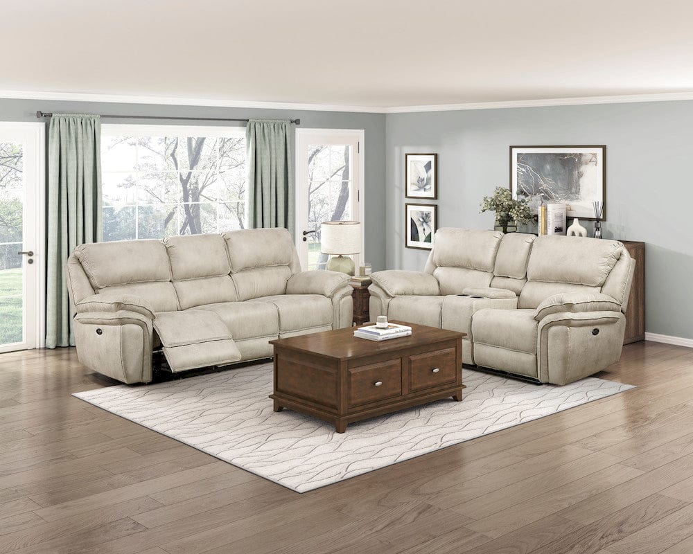 Homelegance  - Proctor Power Double Reclining Love Seat W/ Center Console in Sand - 8517PWT-2PW  view 5