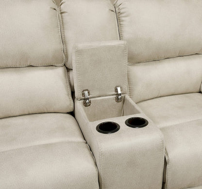 Homelegance  - Proctor Power Double Reclining Love Seat W/ Center Console in Sand - 8517PWT-2PW  view 7