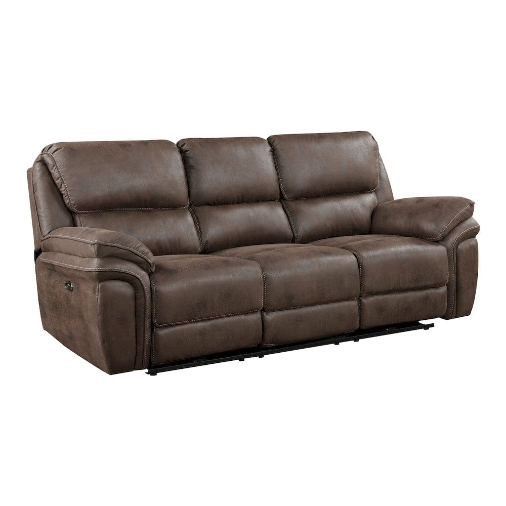 Homelegance  - Proctor Power Double Reclining Sofa in Brown - 8517BRW-3PW  view 2