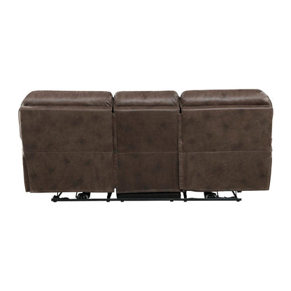 Homelegance  - Proctor Power Double Reclining Sofa in Brown - 8517BRW-3PW  view 3