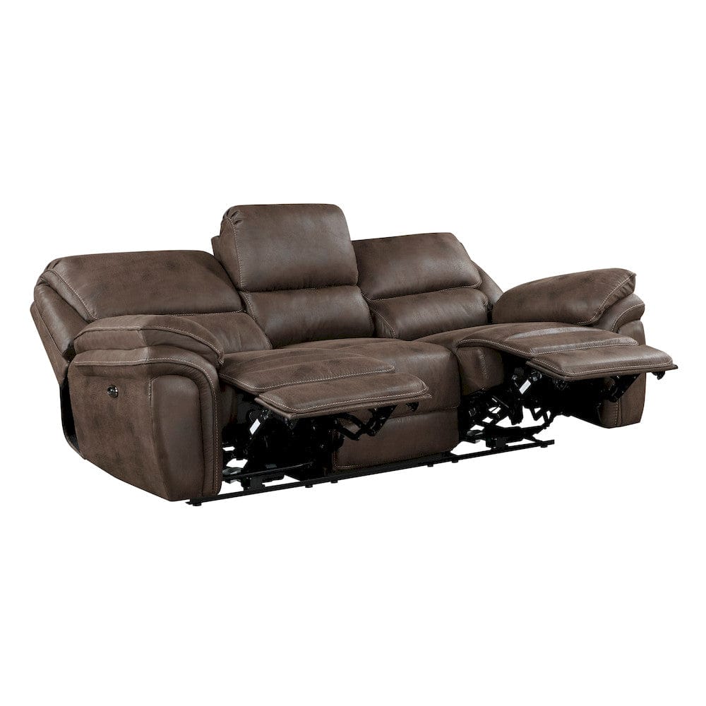 Homelegance  - Proctor Power Double Reclining Sofa in Brown - 8517BRW-3PW  view 4