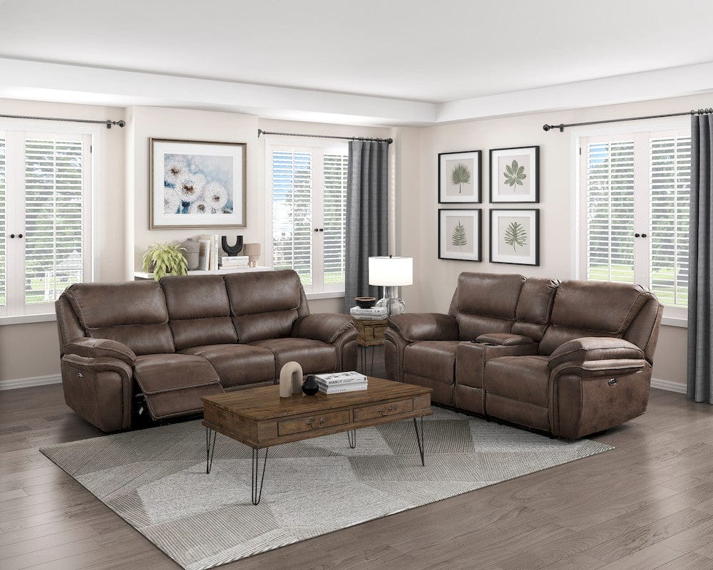 Homelegance  - Proctor Power Double Reclining Sofa in Brown - 8517BRW-3PW  view 5