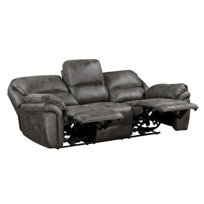 Homelegance  - Proctor Power Double Reclining Sofa in Gray - 8517GRY-3PW  view 4