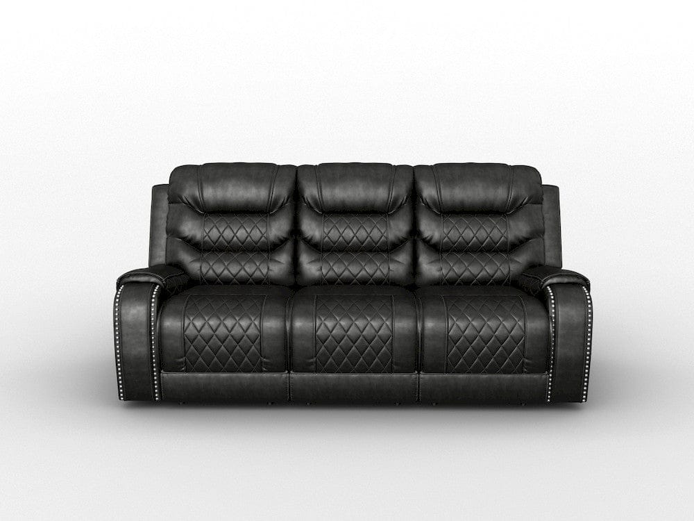 Homelegance  - Putnam Double Reclining Sofa W/ Center Drop-Down Cup Holders, Receptacles and USB Ports in Gray - 9405GY-3  view 3