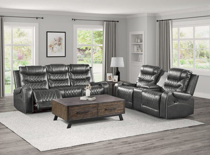 Homelegance  - Putnam Double Reclining Sofa W/ Center Drop-Down Cup Holders, Receptacles and USB Ports in Gray - 9405GY-3  view 4