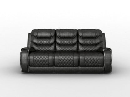 Homelegance  - Putnam Power Double Reclining Sofa W/ Center Drop-Down Cup Holders, Receptacles and USB Ports in Brown - 9405BR-3PW  view 3