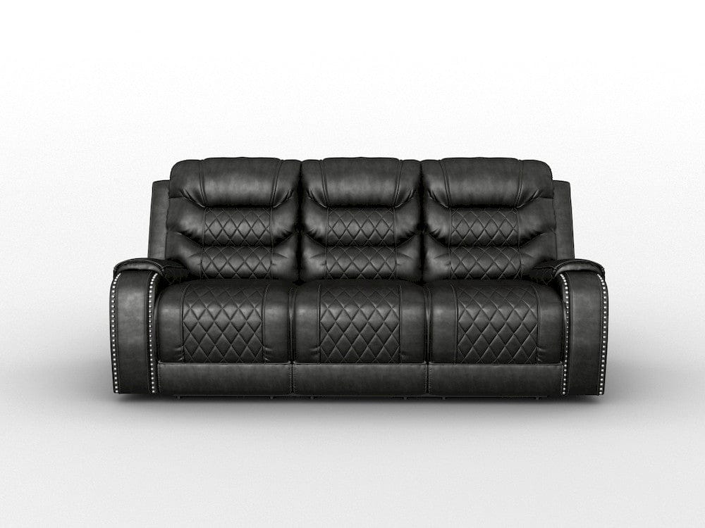 Homelegance  - Putnam Power Double Reclining Sofa W/ Center Drop-Down Cup Holders, Receptacles and USB Ports in Gray - 9405GY-3PW  view 4