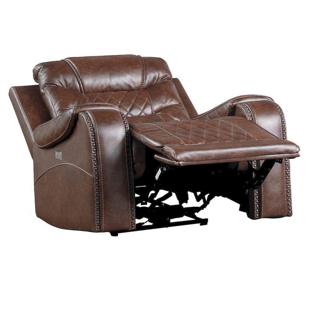 Homelegance  - Putnam Power Reclining Chair in Brown - 9405BR-1PW  view 7