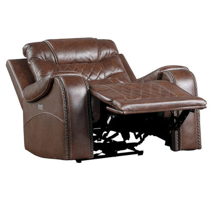 Homelegance  - Putnam Power Reclining Chair in Brown - 9405BR-1PW  view 7