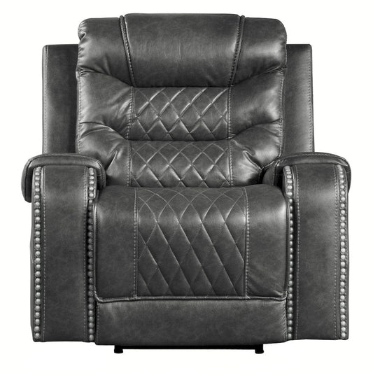 Homelegance  - Putnam Power Reclining Chair in Gray - 9405GY-1PW  view 1