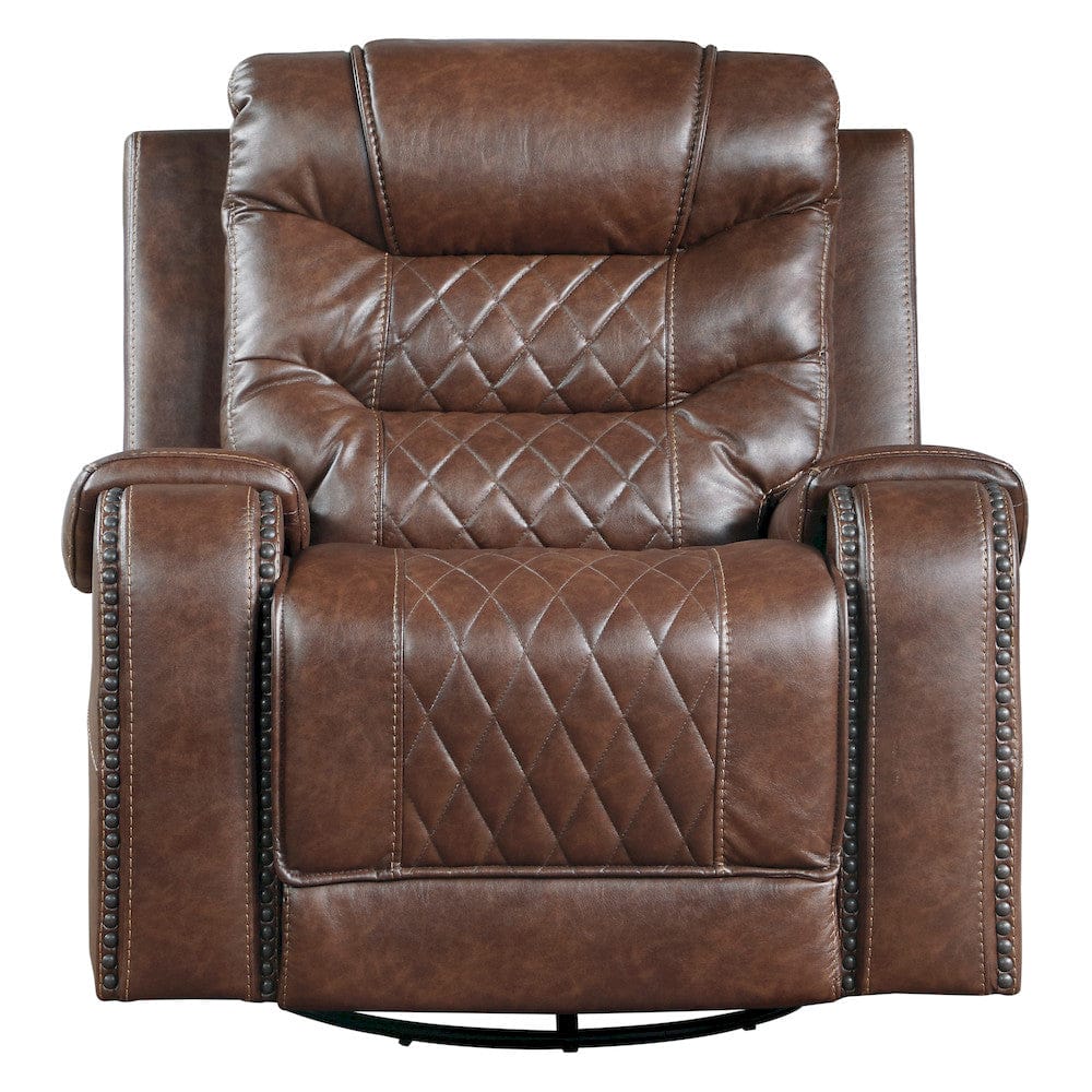 Homelegance  - Putnam Swivel Glider Reclining Chair in Brown - 9405BR-1  view 1