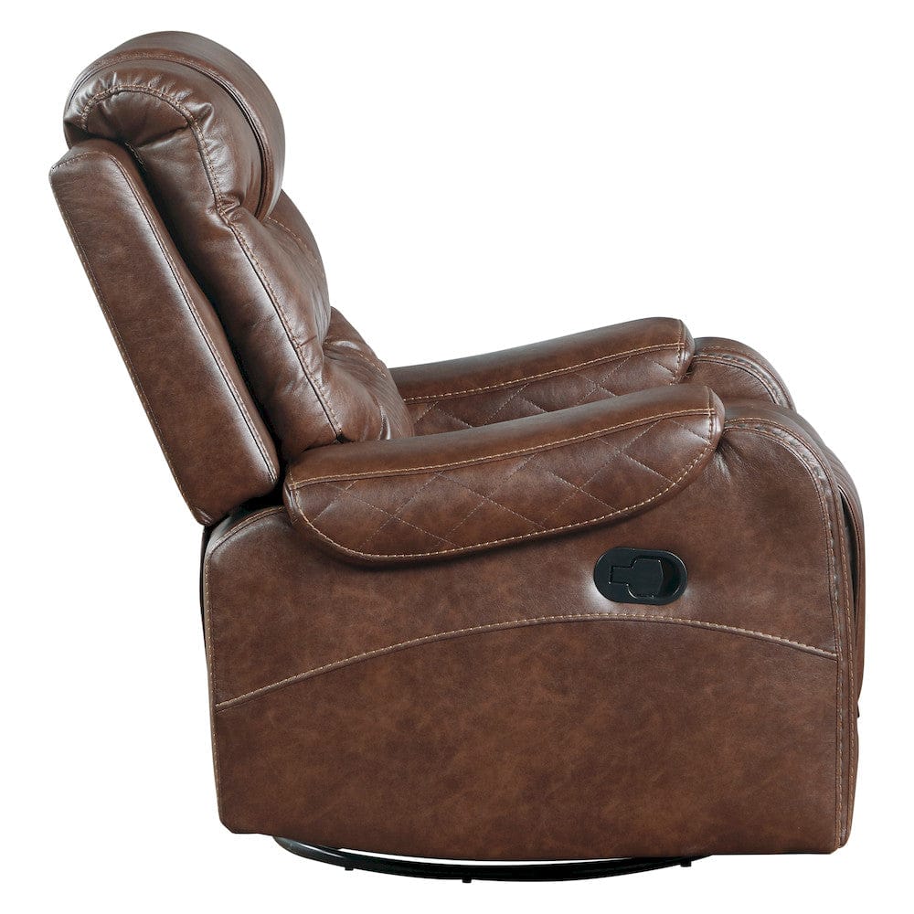 Homelegance  - Putnam Swivel Glider Reclining Chair in Brown - 9405BR-1  view 3